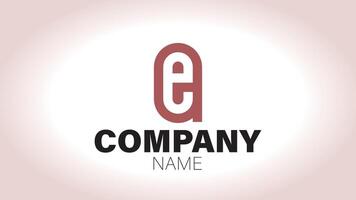 The letter e logo design with a red and white background vector