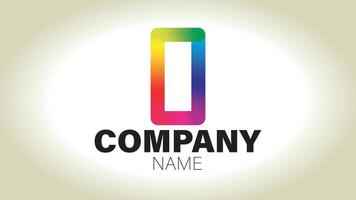 A rainbow colored logo for a company vector