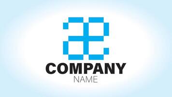 A blue and white logo with the number two vector