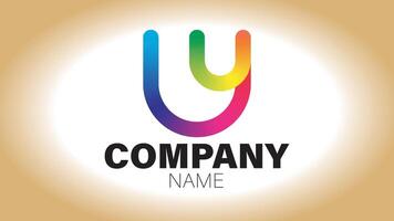 A colorful letter u logo with a circle in the middle vector