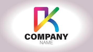The letter k logo design with a rainbow color vector