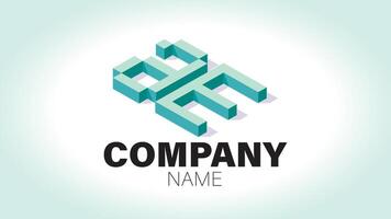 A logo with a blue and green 3d shape vector