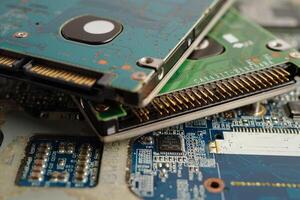 Repairing and upgrade circuit mainboard of notebook, electronic, computer hardware and technology. photo