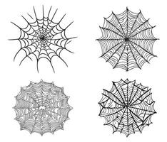 Spider web element with icon. Halloween design element use for spider web art illustration . vector