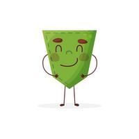Cucumber-shaped patch pocket. Character pocket cucumber. Cartoon style. Isolated on white background. Design element. Template for your shirts, books, stickers, cards, posters. vector