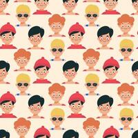 Seamless pattern with men faces. Design element for Fathers Day concept and other use. vector