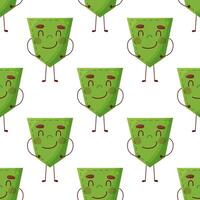 Seamless pattern Cucumber-shaped patch pocket. Character pocket cucumber. Cartoon style. Design element. Template for your shirts, books, stickers, cards, posters. vector