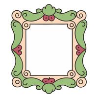 Vintage ornate frame with floral and swirl design in pastel colors vector