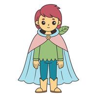 Adventurous boy character with cape vector