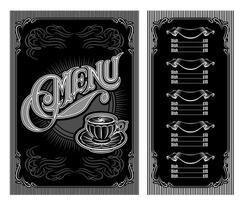 black and white pattern for coffee menu vector