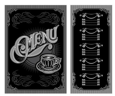 black and white pattern for coffee menu