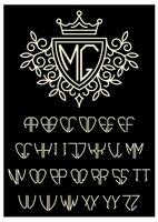 heraldic template monogram with the bilateral alphabet vector