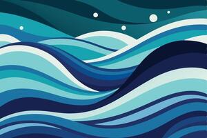Painting of a wave with the ocean in the background. vector