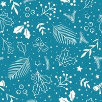 Different nice elrment for greeting card for Christmas. Seamless pattern. vector