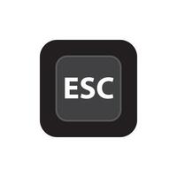 Esc white 3D button on white background. Computers particles keyboards. vector
