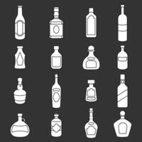 set of bottles icon vector