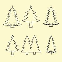 christmas trees outline set of trees illustration vector