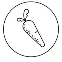 A carrot icon in a circle on a white background vector