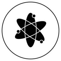 An atom symbol in a circle on a white background vector