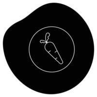 A black and white illustration of a carrot vector