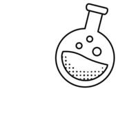 A black and white drawing of a flask vector