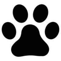 A black and white paw print on a white background vector