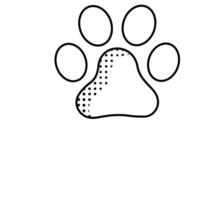 A dog paw print is shown on a white background vector