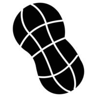 A black and white image of a peanut vector