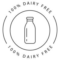 100 dairy free label vector