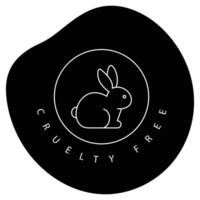 A black and white logo with a rabbit in the middle vector
