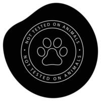 A black and white logo with the words not tested on animals vector
