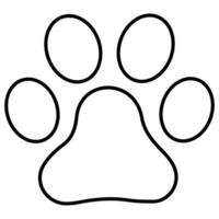 A paw print is shown on a white background vector