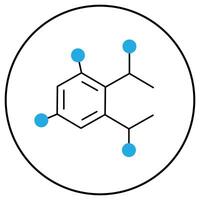 Phthalate-Free Sustainable Molecule Structure Icon Design vector