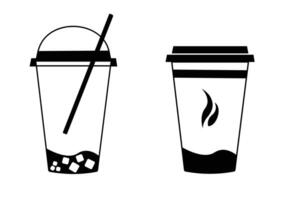 Soft drink icon logo. Drink icon set. Soft drink with straw Icon for food apps and websites. Coffee and soft drinks. vector