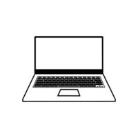 Laptop icon. Laptop in flat style isolated on white background. Website page and mobile app design element. vector