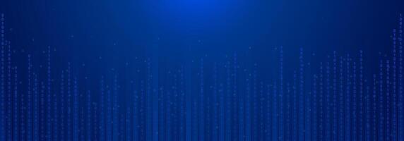 blue modern internet data flow cyber one zero flow with light lines banner template vector