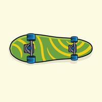 Skateboard front view green colour design. vector