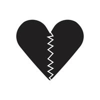 Broken heart icon isolated on white background vector