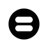 A black and white logo of a single and double equal sign vector
