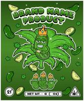 Cucumber Fruit Strain In Herbal Leaf and Brand Name Product Packaging. For Product, Label, Business and Brand Product. Vectors Illustrations.