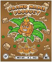 Pancakes Strain In Herbal Leaf and Brand Name Product Packaging. For Product, Label, Business and Brand Product. Vectors Illustrations.