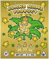 Star Fruit Strain In Herbal Leaf and Brand Name Product Packaging. For Product, Label, Business and Brand Product. Vectors Illustrations.