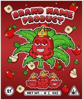 Apple Fruit Strain In Herbal Leaf and Brand Name Product Packaging. For Product, Label, Business and Brand Product. Vectors Illustrations.