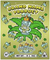 Mojito Strain In Herbal Leaf and Brand Name Product Packaging. For Product, Label, Business and Brand Product. Vectors Illustrations.