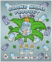 Milk Strain In Herbal Leaf and Brand Name Product Packaging. For Product, Label, Business and Brand Product. Vectors Illustrations.