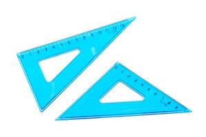 Plastic transparent Ruler with white background photo