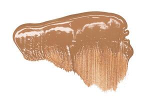 smeared foundation natural make up on white background photo