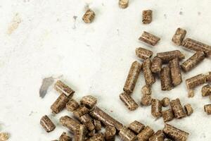 Energy. Pellets on the table photo