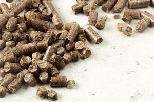 Energy. Pellets on the table photo