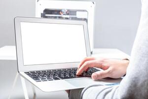 Designer Working With 3D Printer photo